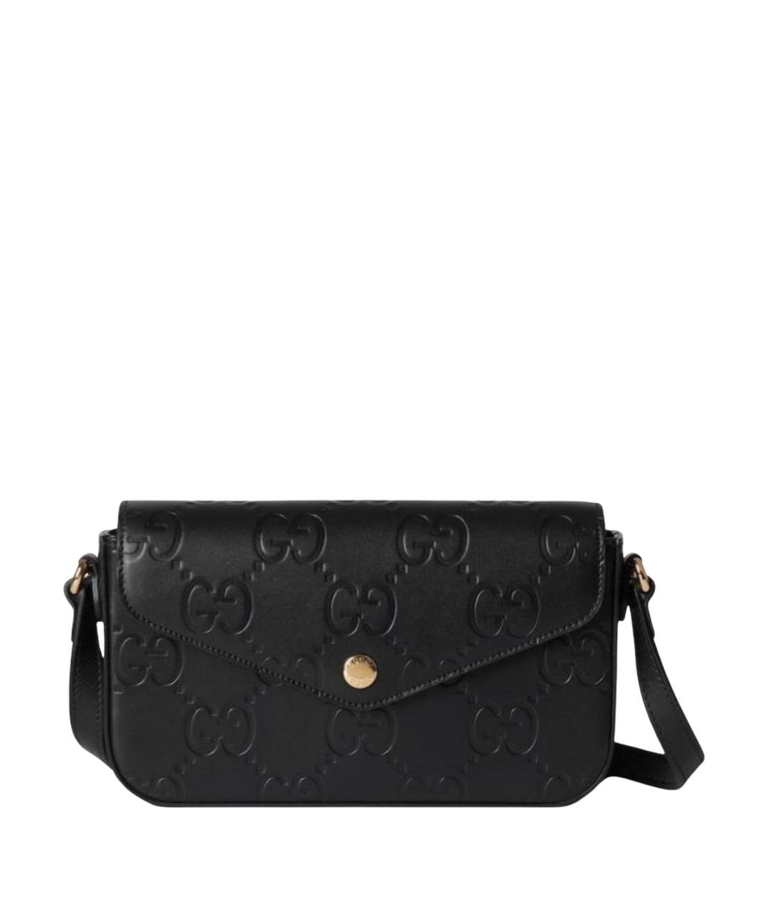 GUCCI Черная кожаная сумка через плечо, фото 1