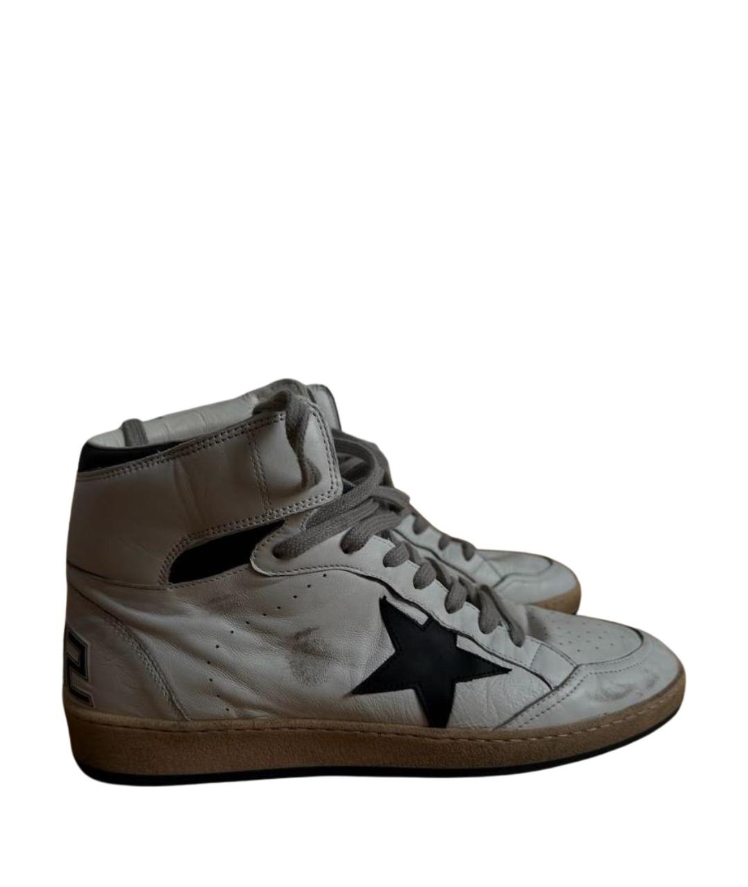 GOLDEN GOOSE DELUXE BRAND Белые кожаные высокие кроссовки / кеды, фото 1