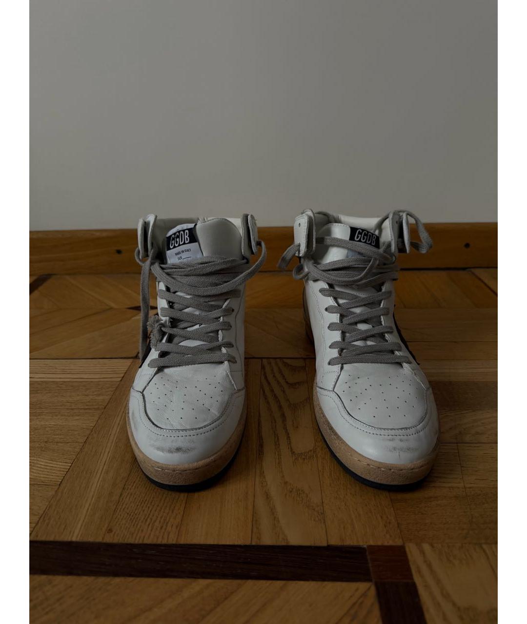 GOLDEN GOOSE DELUXE BRAND Белые кожаные высокие кроссовки / кеды, фото 2