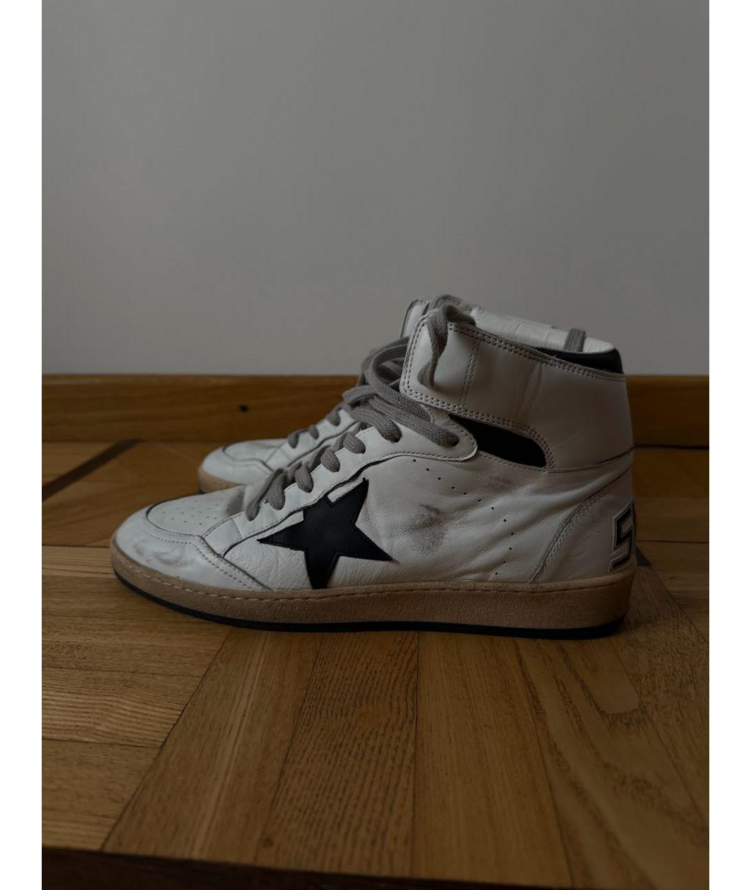 GOLDEN GOOSE DELUXE BRAND Белые кожаные высокие кроссовки / кеды, фото 8