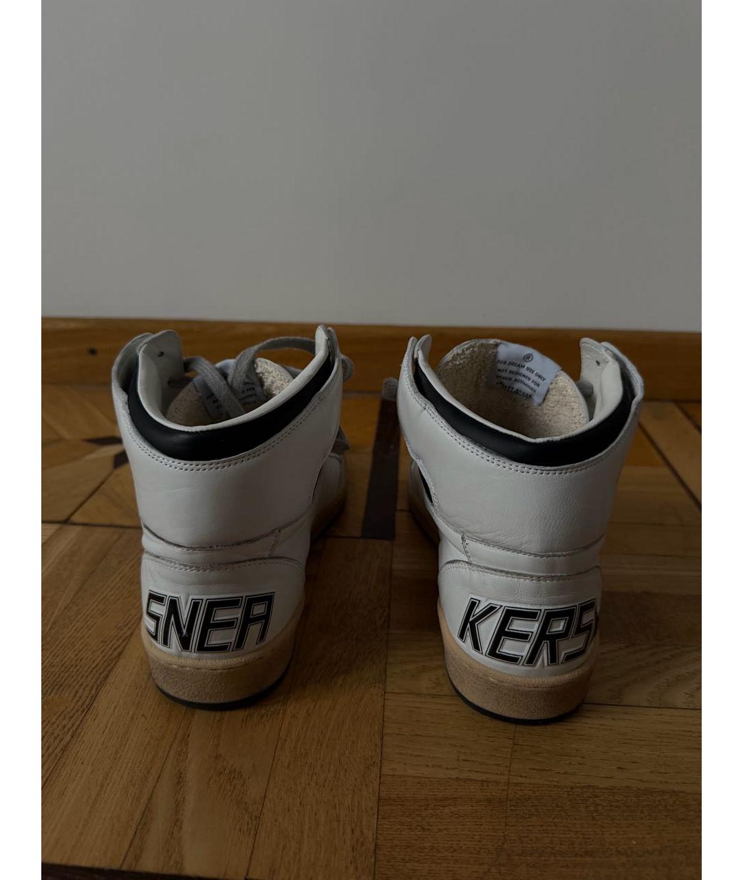 GOLDEN GOOSE DELUXE BRAND Белые кожаные высокие кроссовки / кеды, фото 4