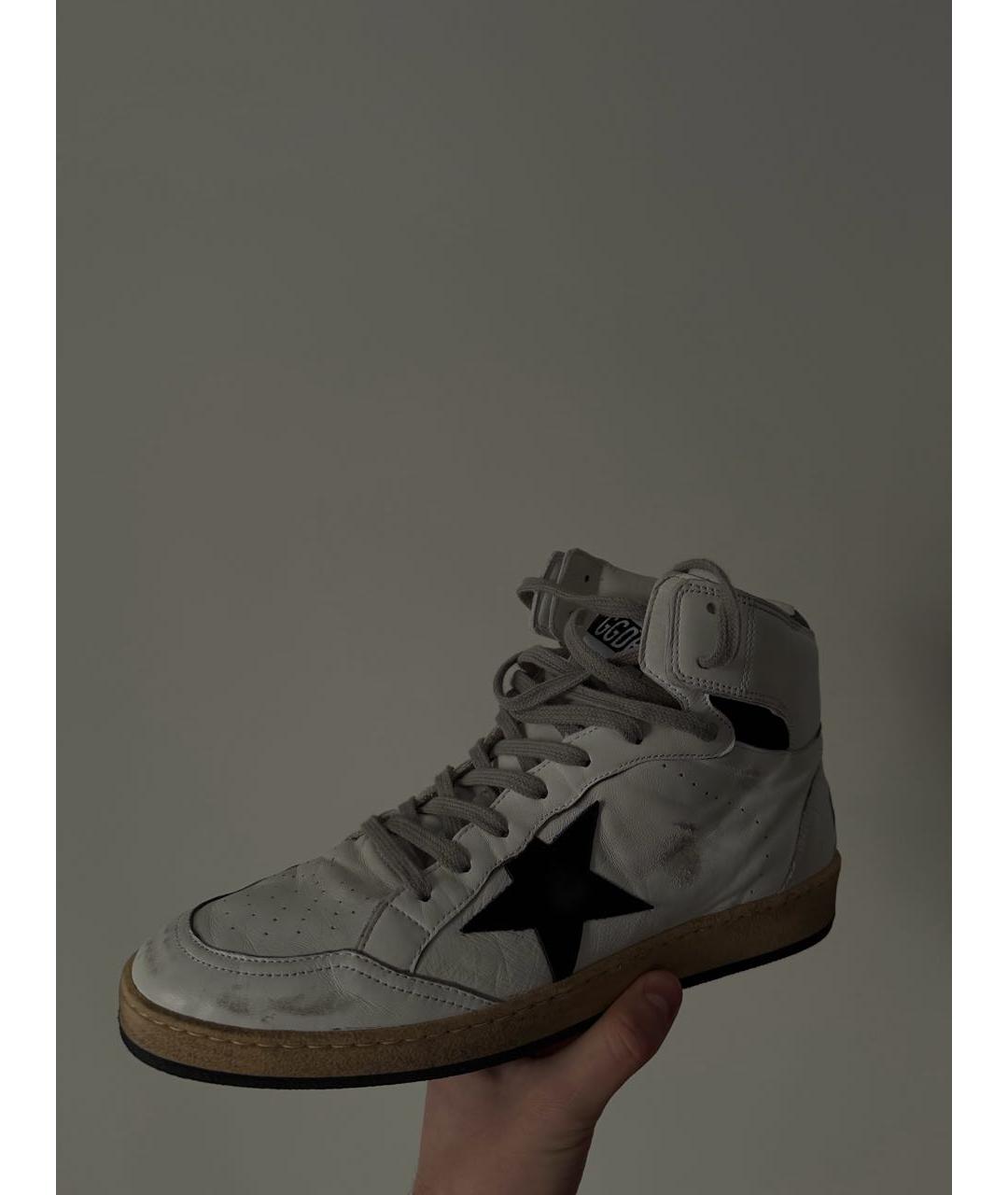 GOLDEN GOOSE DELUXE BRAND Белые кожаные высокие кроссовки / кеды, фото 6