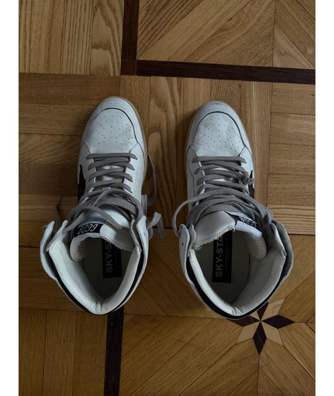 GOLDEN GOOSE DELUXE BRAND Белые кожаные высокие кроссовки / кеды, фото 3