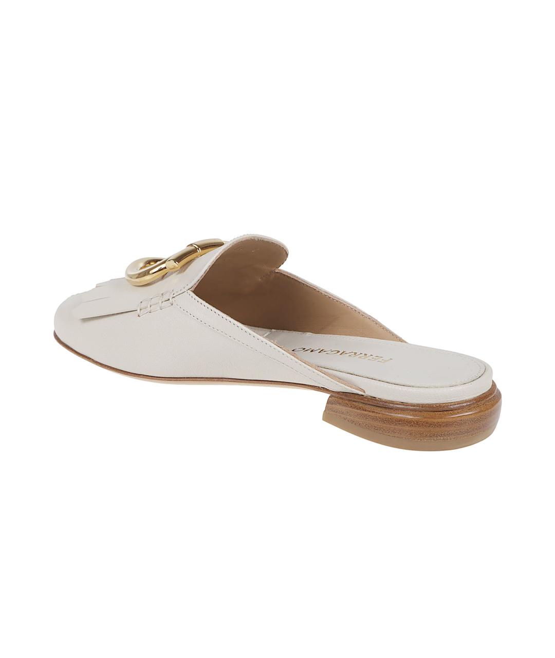 FERRAGAMO Белые кожаные мюли, фото 3