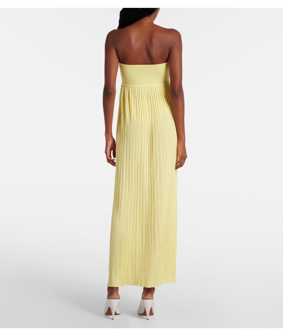 ALAIA Желтое вискозное коктейльное платье, фото 3