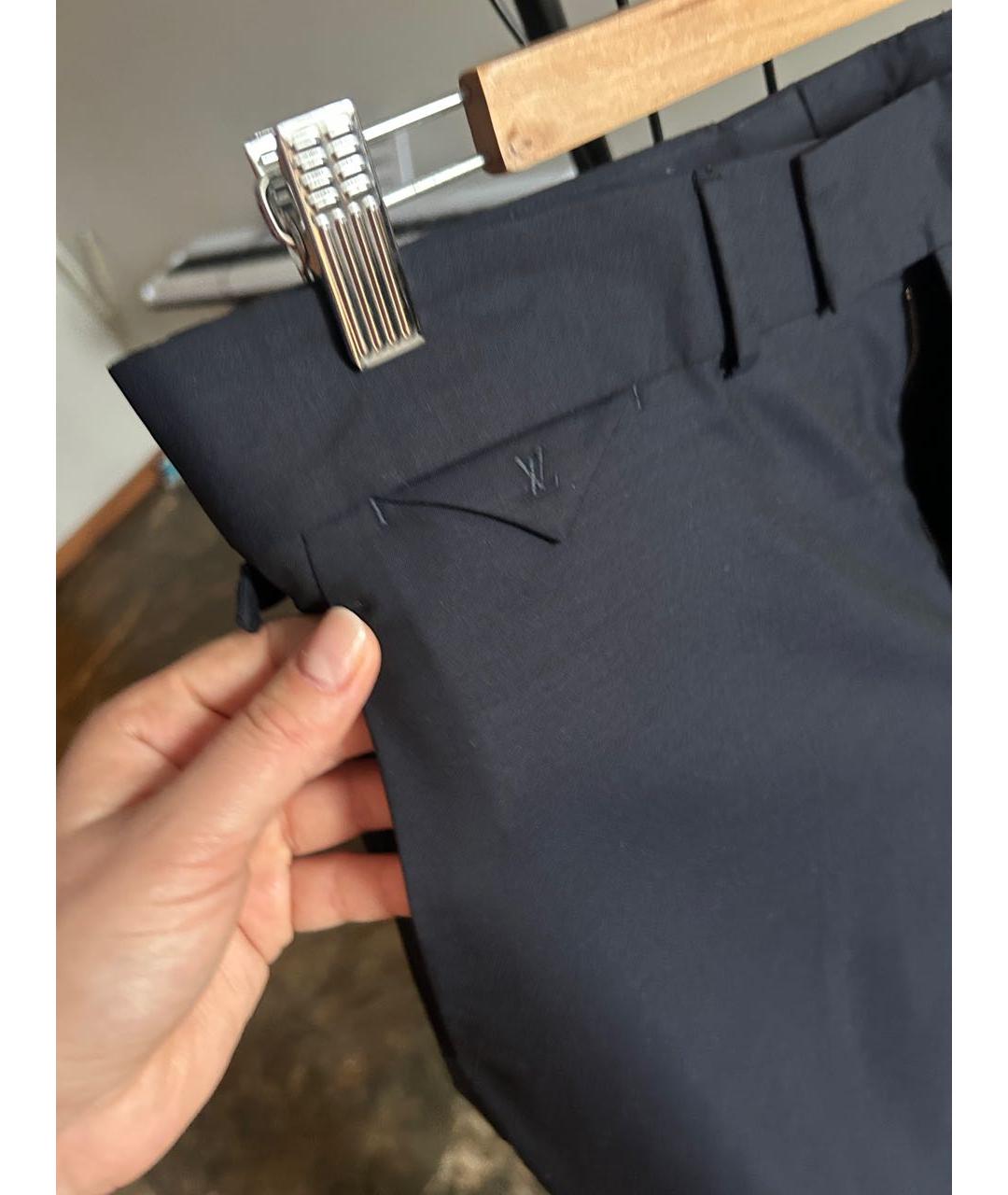 LOUIS VUITTON Черные хлопковые классические брюки, фото 4