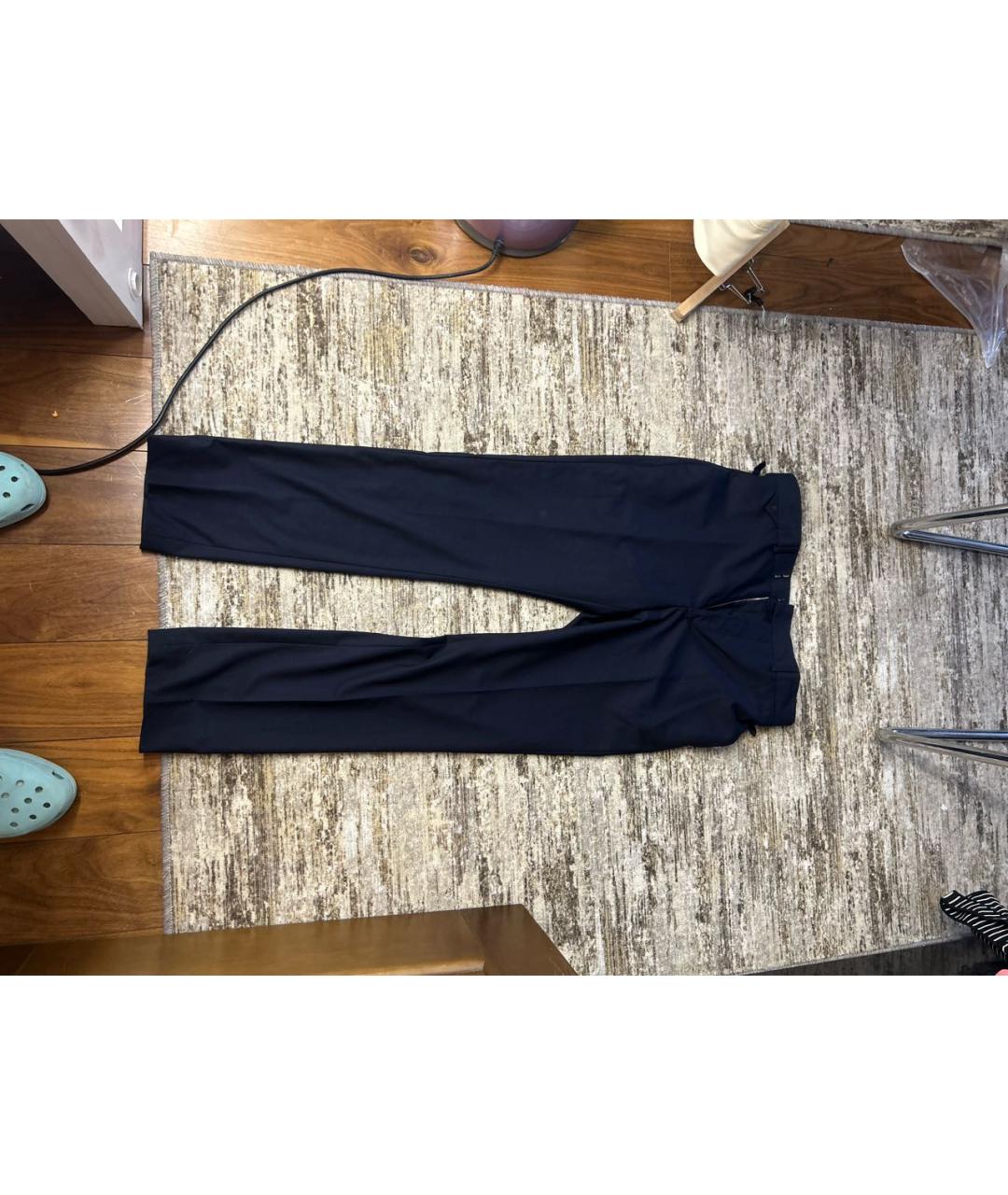 LOUIS VUITTON Черные хлопковые классические брюки, фото 5