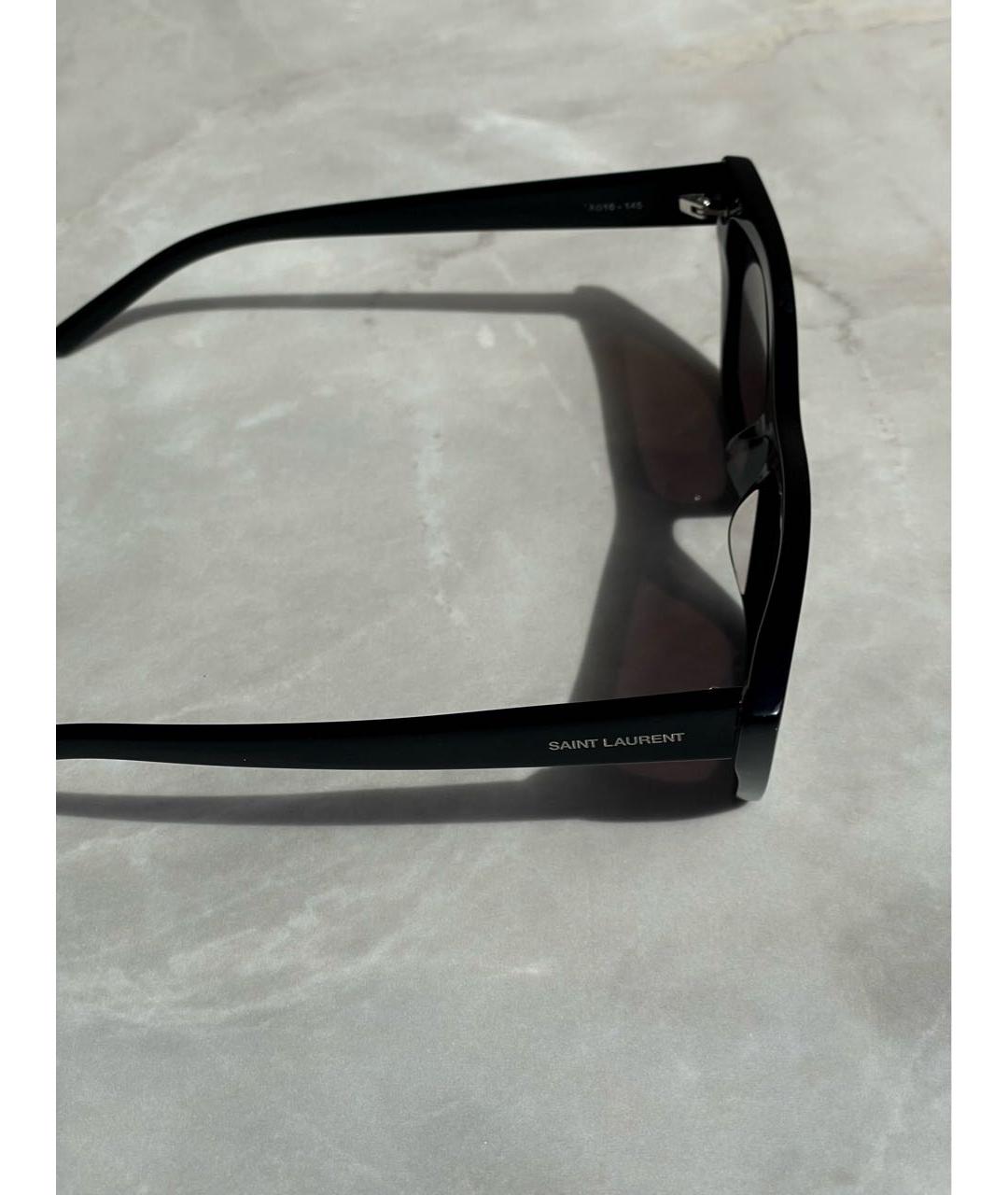 SAINT LAURENT Черные пластиковые солнцезащитные очки, фото 4