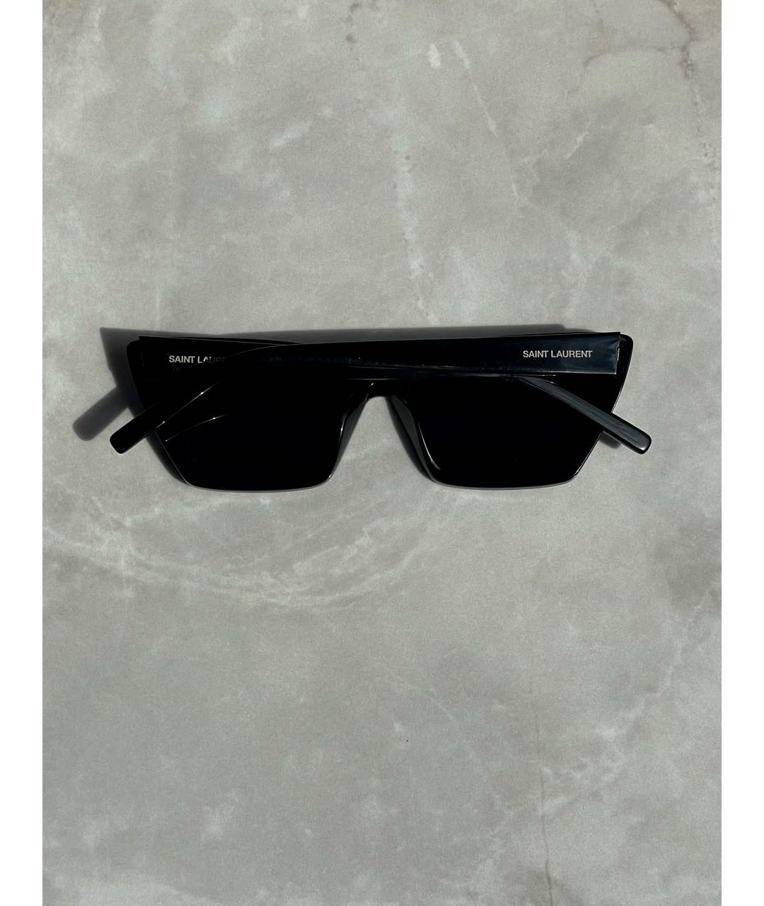 SAINT LAURENT Черные пластиковые солнцезащитные очки, фото 2