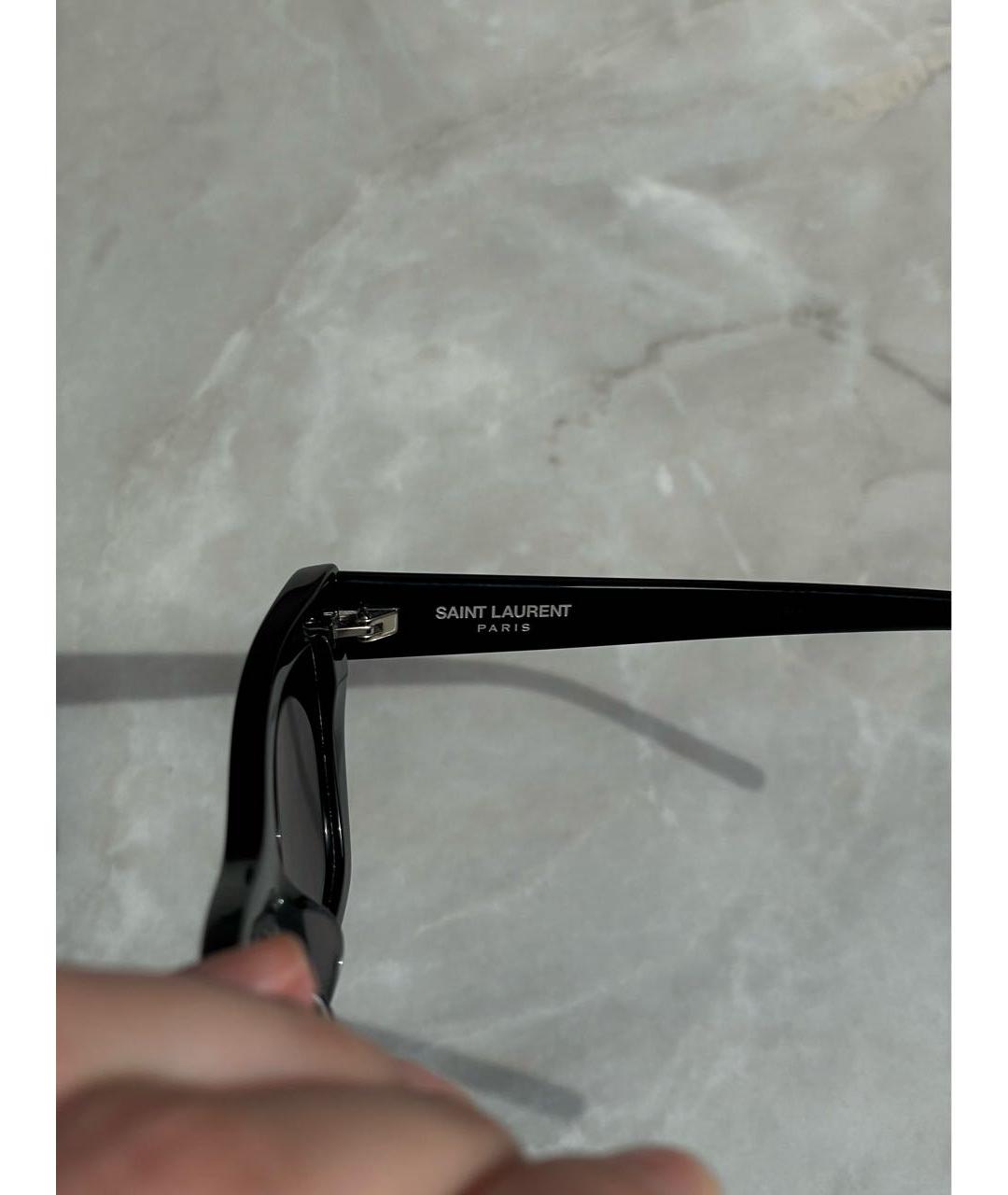 SAINT LAURENT Черные пластиковые солнцезащитные очки, фото 3