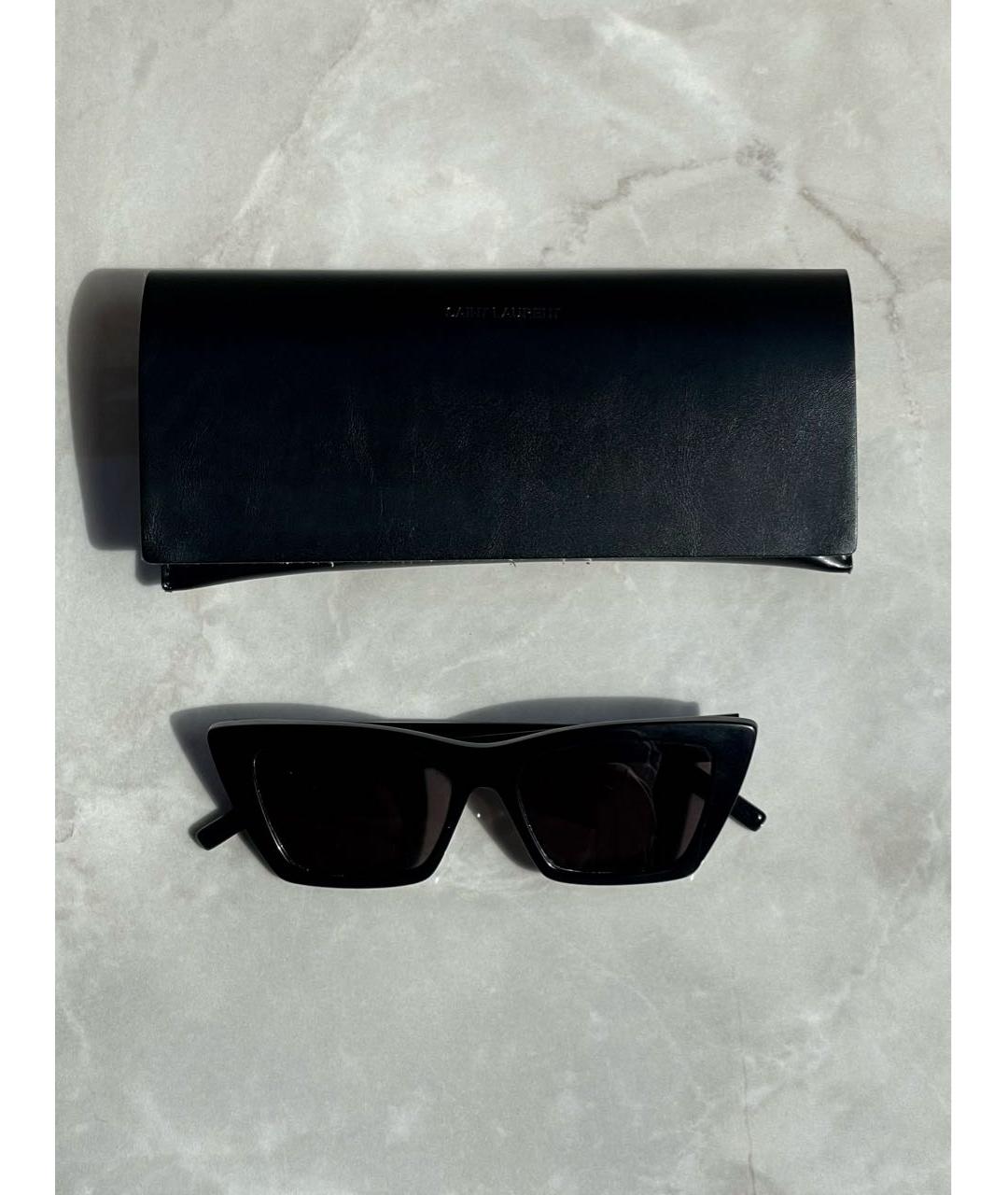 SAINT LAURENT Черные пластиковые солнцезащитные очки, фото 6