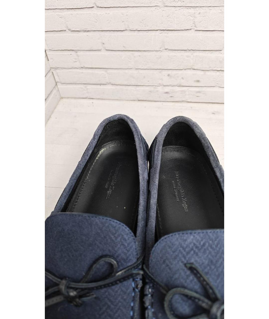 ERMENEGILDO ZEGNA XXX Темно-синие замшевые мокасины, фото 7