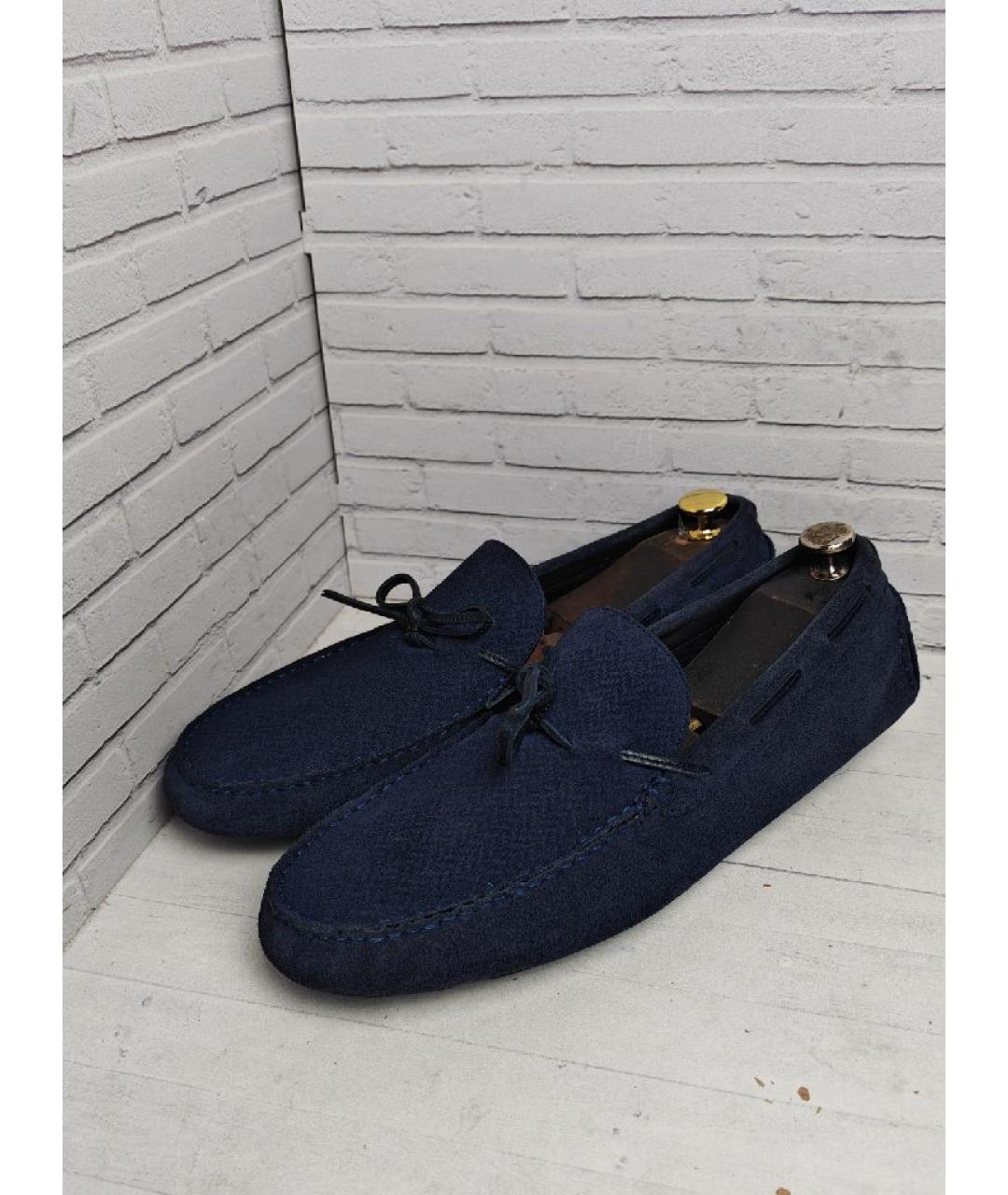 ERMENEGILDO ZEGNA XXX Темно-синие замшевые мокасины, фото 2