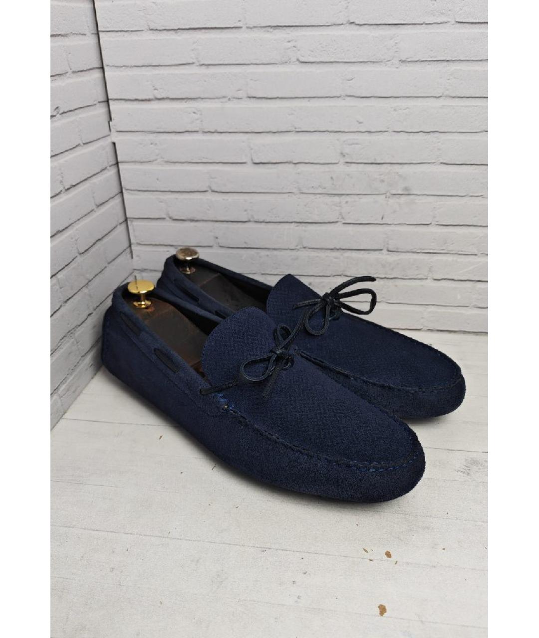 ERMENEGILDO ZEGNA XXX Темно-синие замшевые мокасины, фото 3
