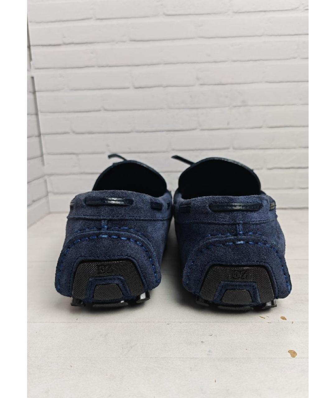 ERMENEGILDO ZEGNA XXX Темно-синие замшевые мокасины, фото 5