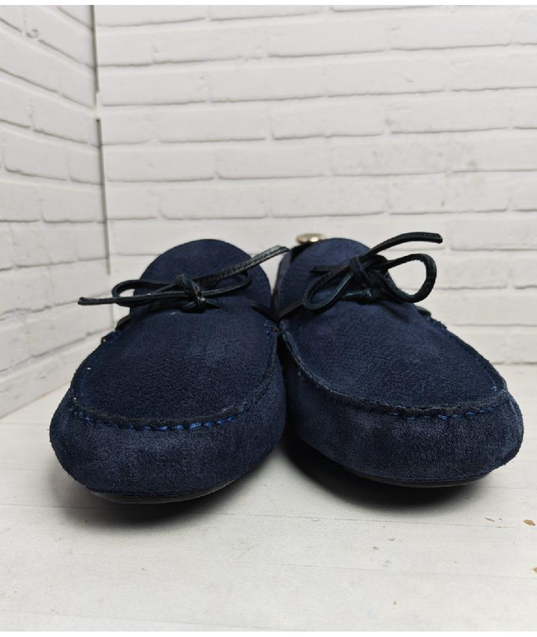 ERMENEGILDO ZEGNA XXX Темно-синие замшевые мокасины, фото 4