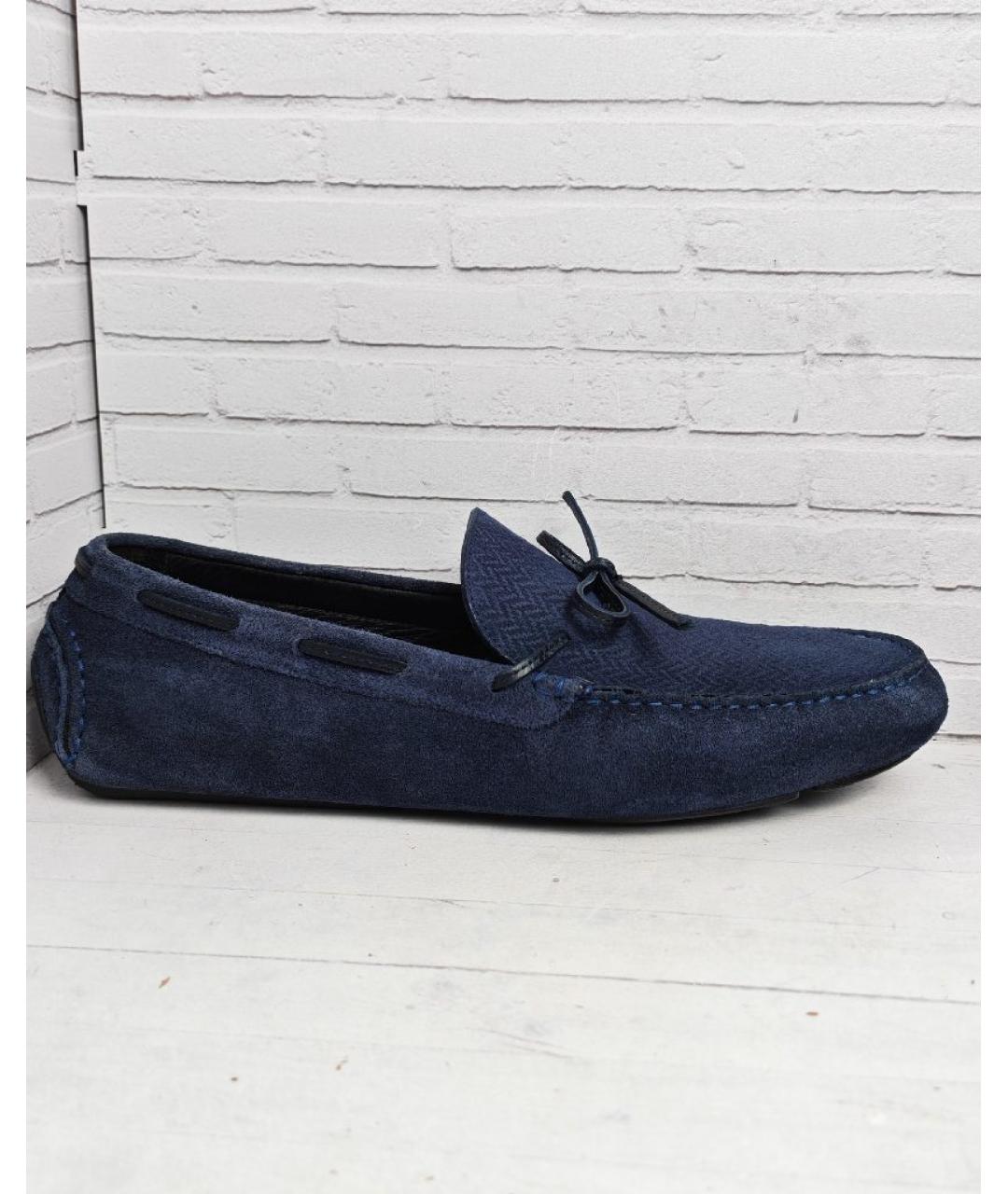 ERMENEGILDO ZEGNA XXX Темно-синие замшевые мокасины, фото 8