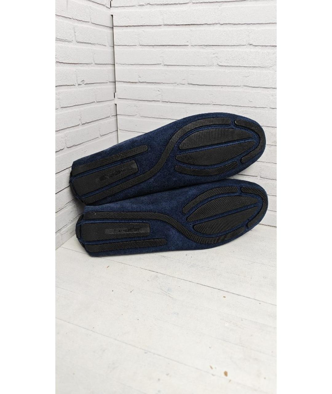 ERMENEGILDO ZEGNA XXX Темно-синие замшевые мокасины, фото 6