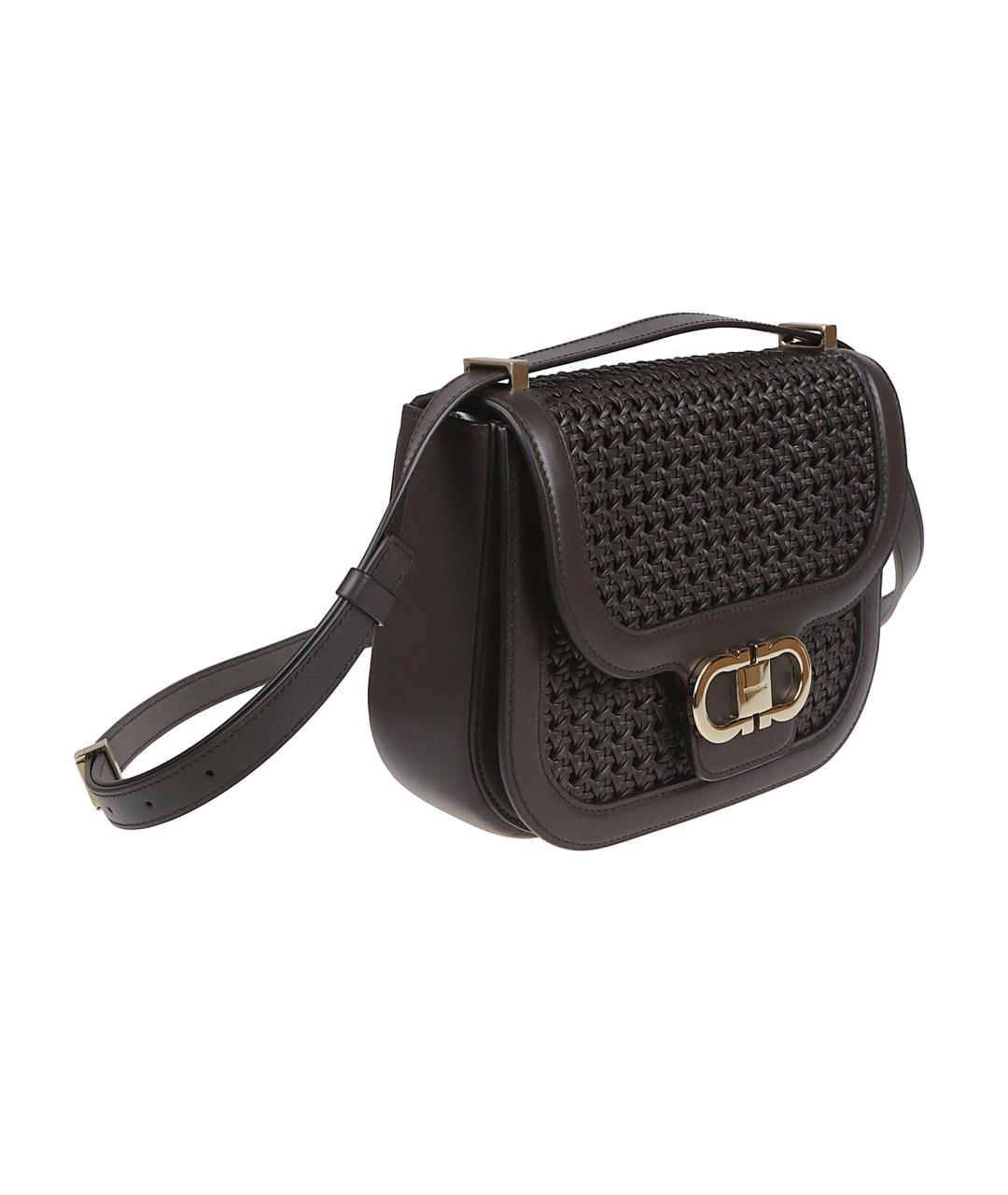 FERRAGAMO Коричневая кожаная сумка через плечо, фото 3