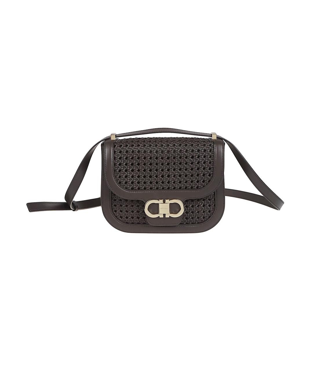 FERRAGAMO Коричневая кожаная сумка через плечо, фото 1