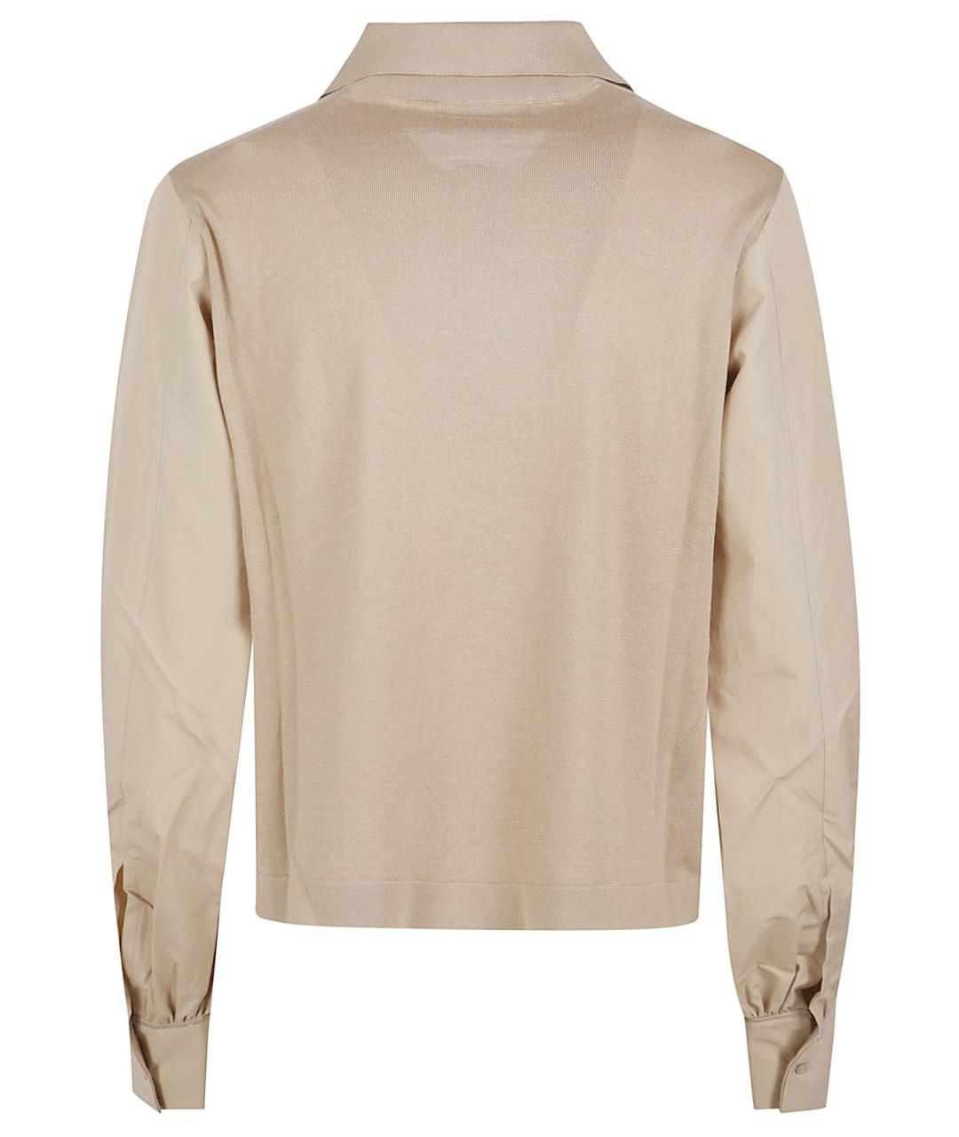 FABIANA FILIPPI Бежевая шелковая рубашка, фото 3