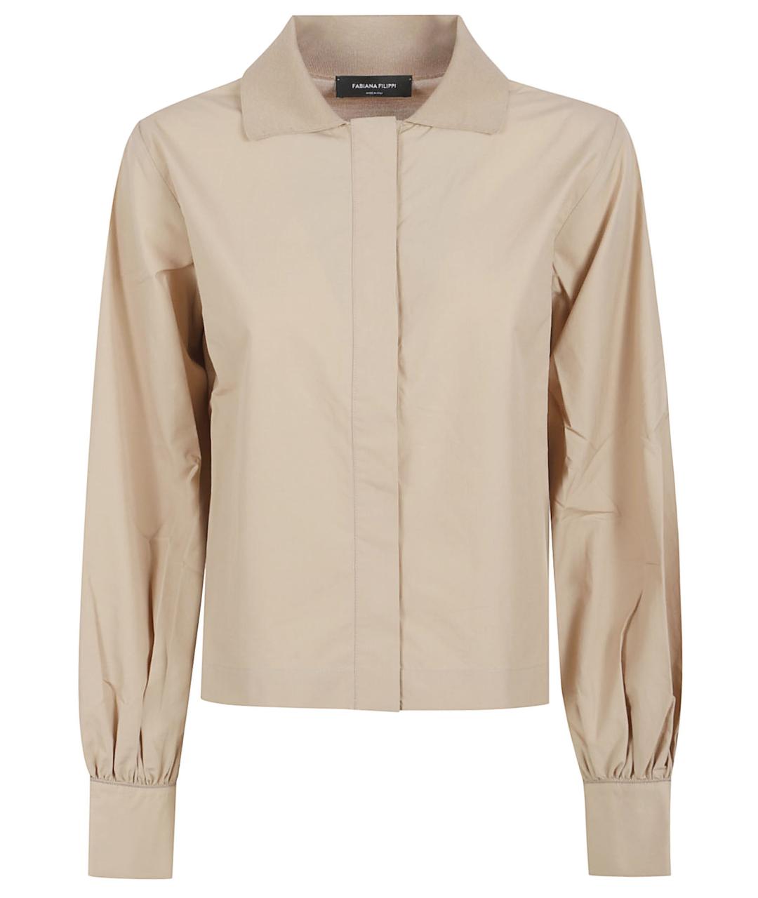 FABIANA FILIPPI Бежевая шелковая рубашка, фото 1