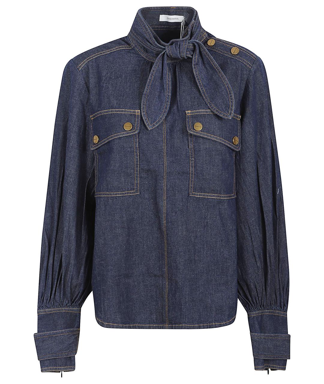 ZIMMERMANN Синяя хлопковая рубашка, фото 1