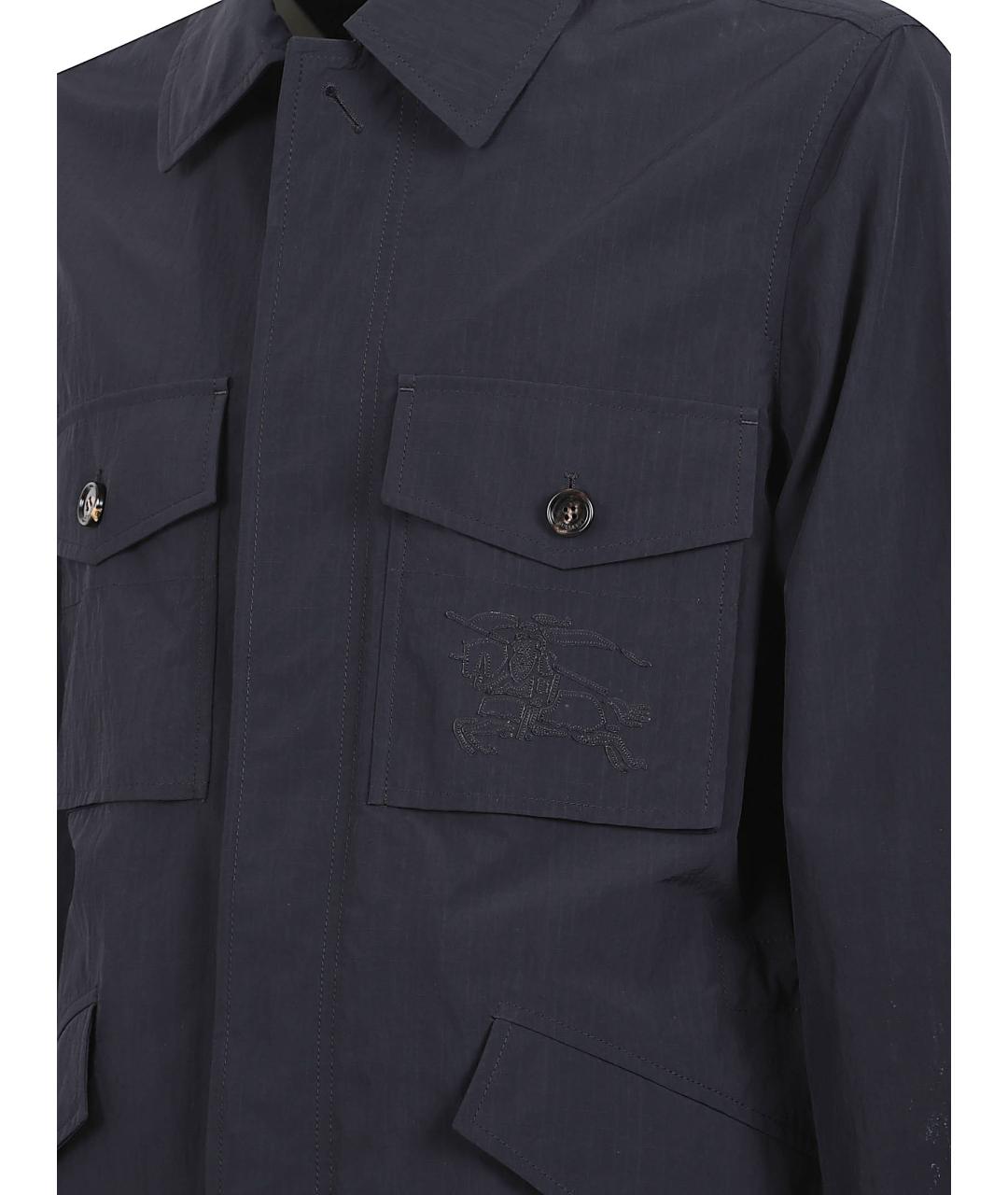 BURBERRY Темно-синяя полиамидовая куртка, фото 2