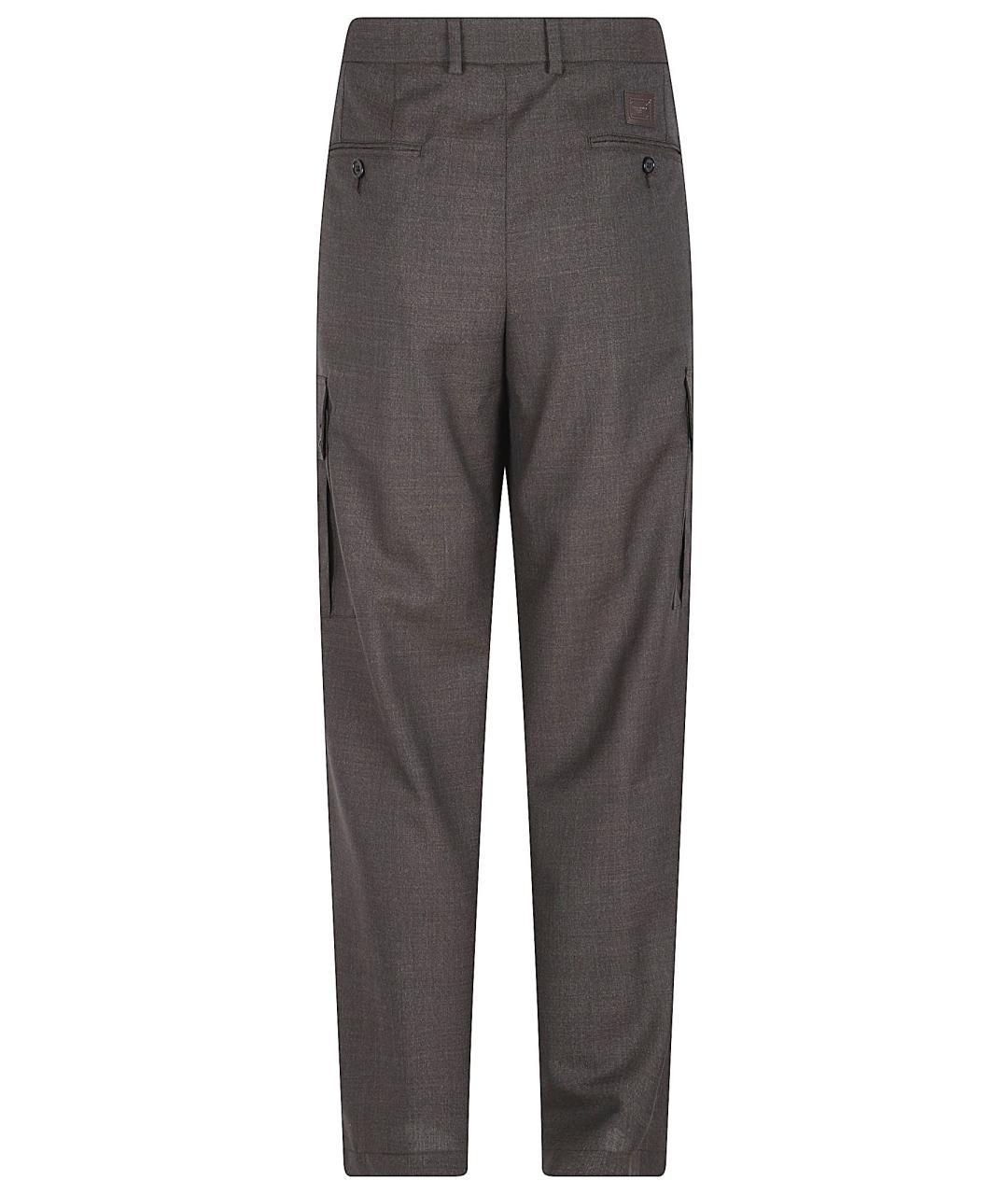 DOLCE&GABBANA Серые шерстяные повседневные брюки, фото 3