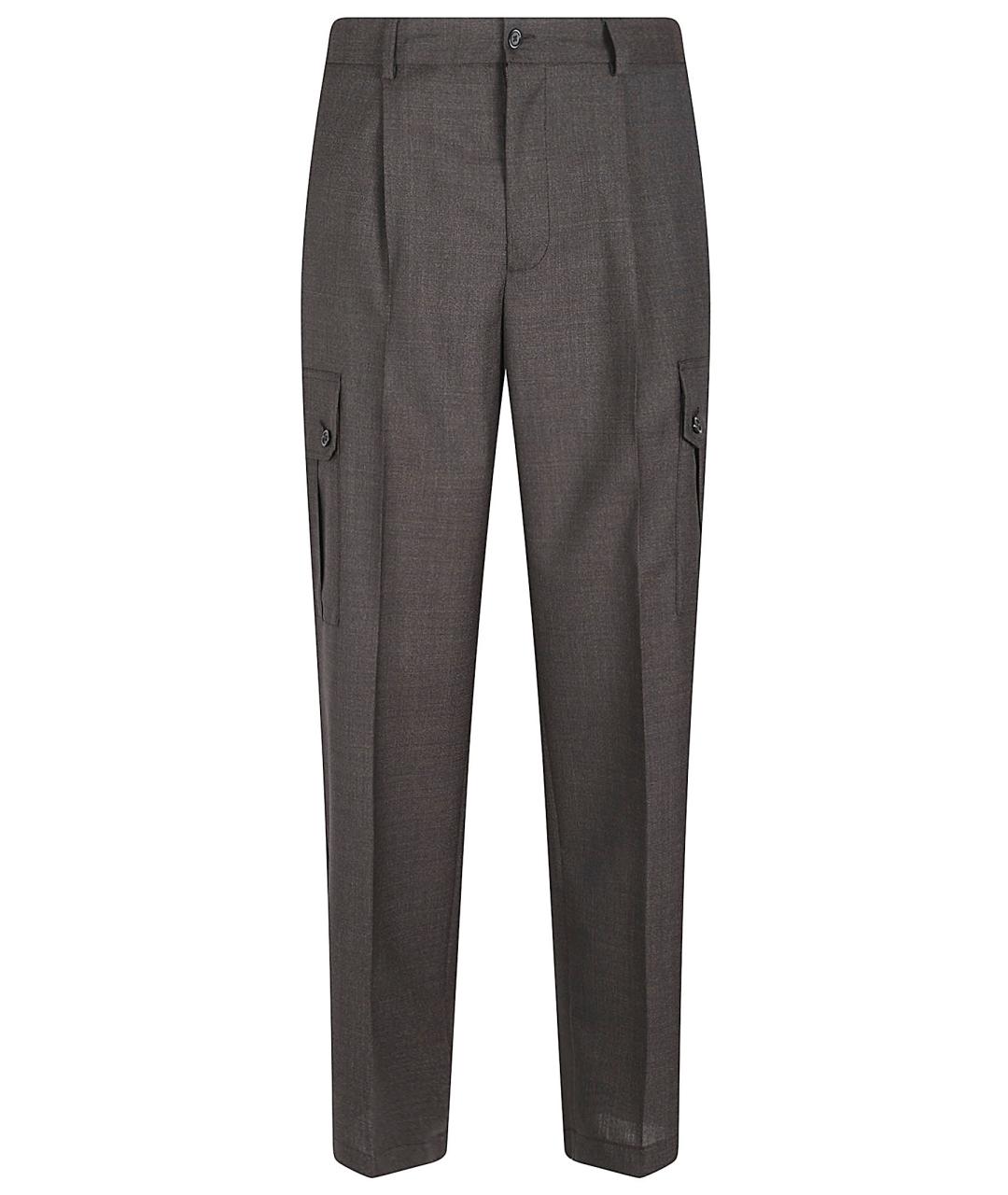 DOLCE&GABBANA Серые шерстяные повседневные брюки, фото 1