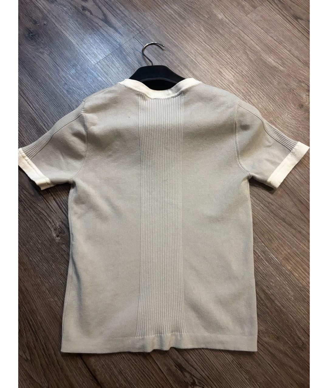 CHANEL Серая хлопко-эластановая футболка, фото 2