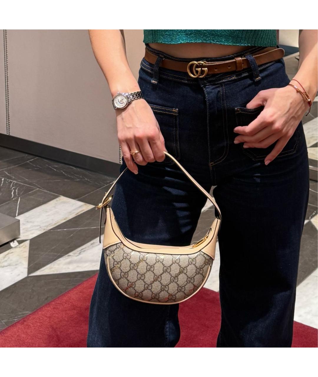 GUCCI Бежевая сумка с короткими ручками, фото 6