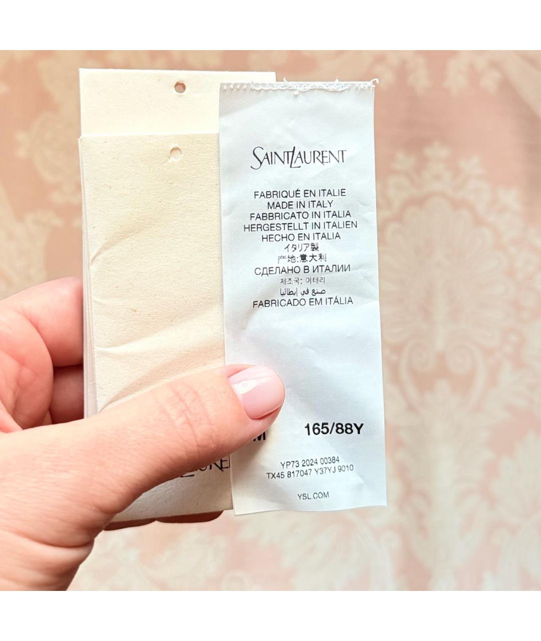 SAINT LAURENT Белая хлопковая футболка, фото 5