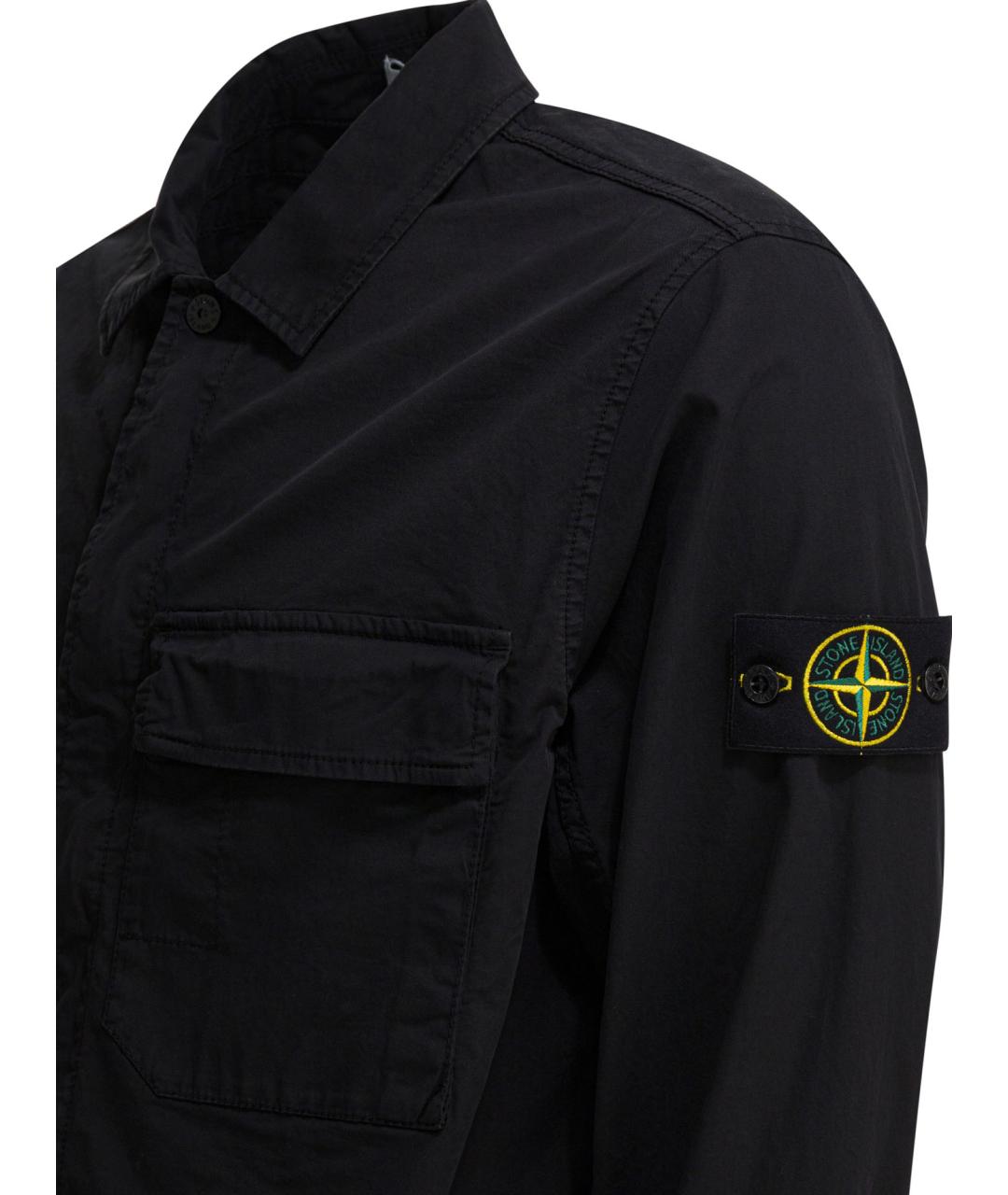 STONE ISLAND Черная хлопковая куртка, фото 4