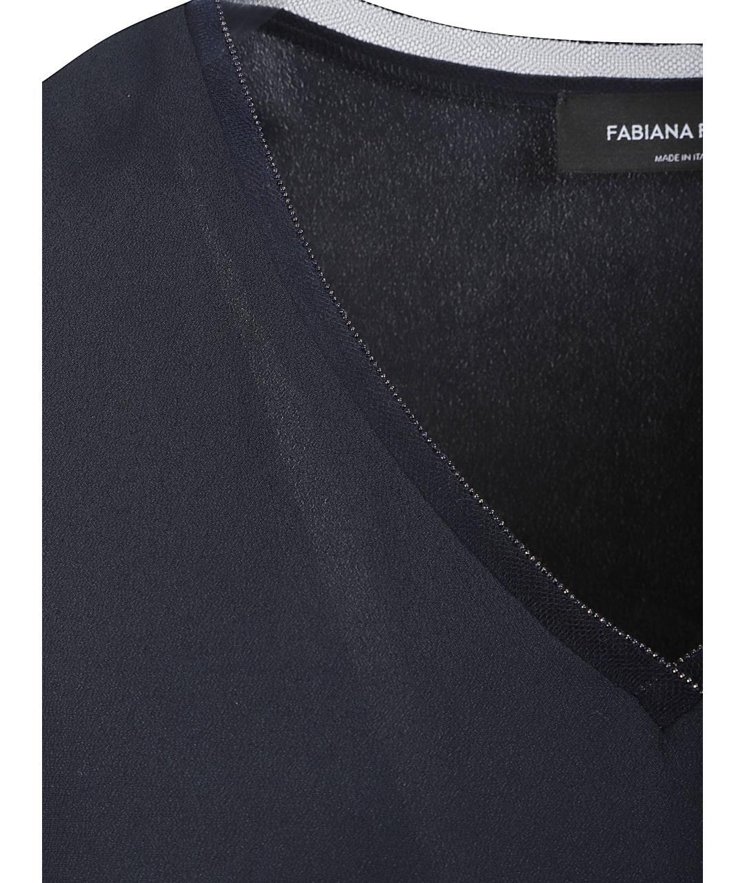 FABIANA FILIPPI Темно-синяя ацетатная майка, фото 2