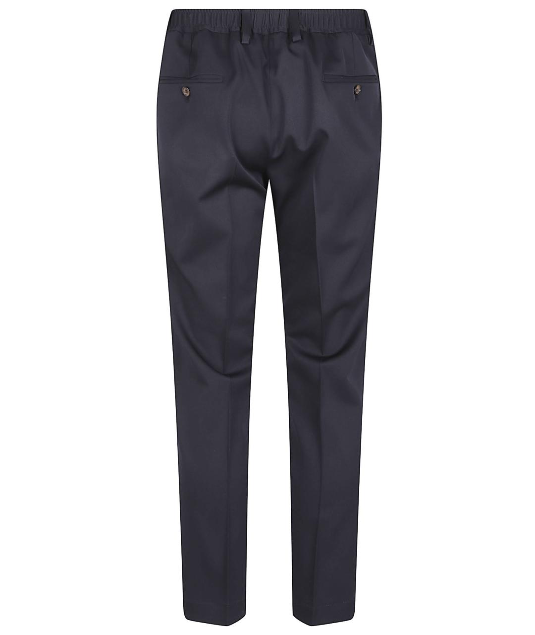 DOLCE&GABBANA Темно-синие шерстяные повседневные брюки, фото 3