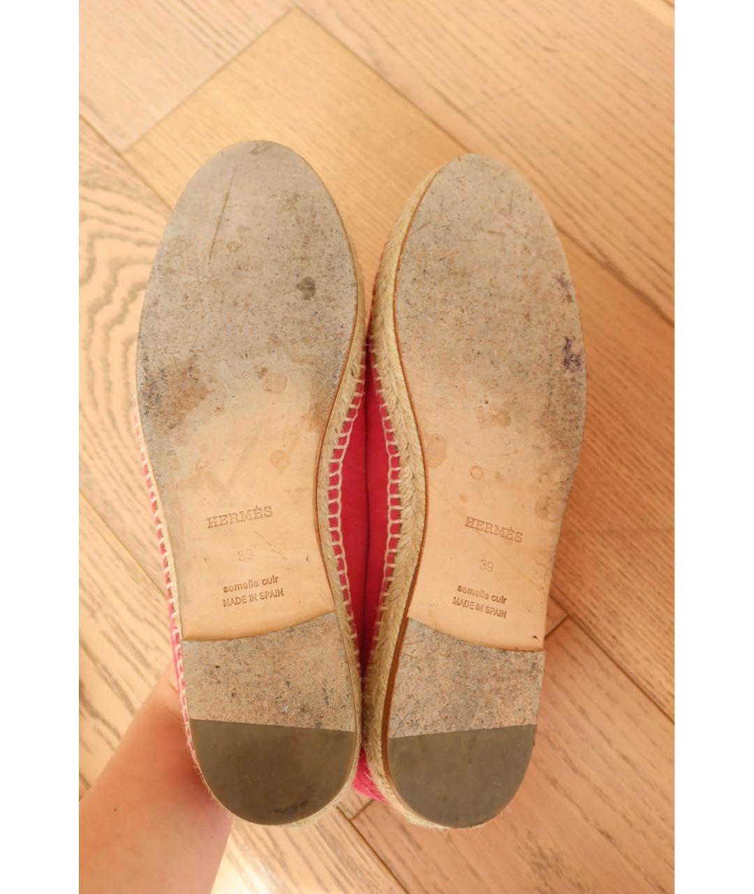 HERMES Фуксия замшевые эспадрильи, фото 6