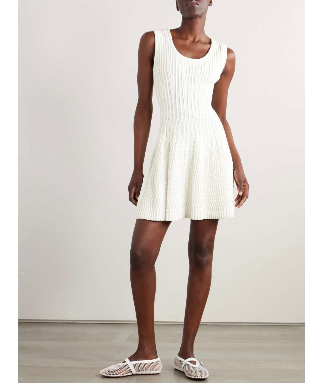 ALAIA Белое вискозное платье, фото 6