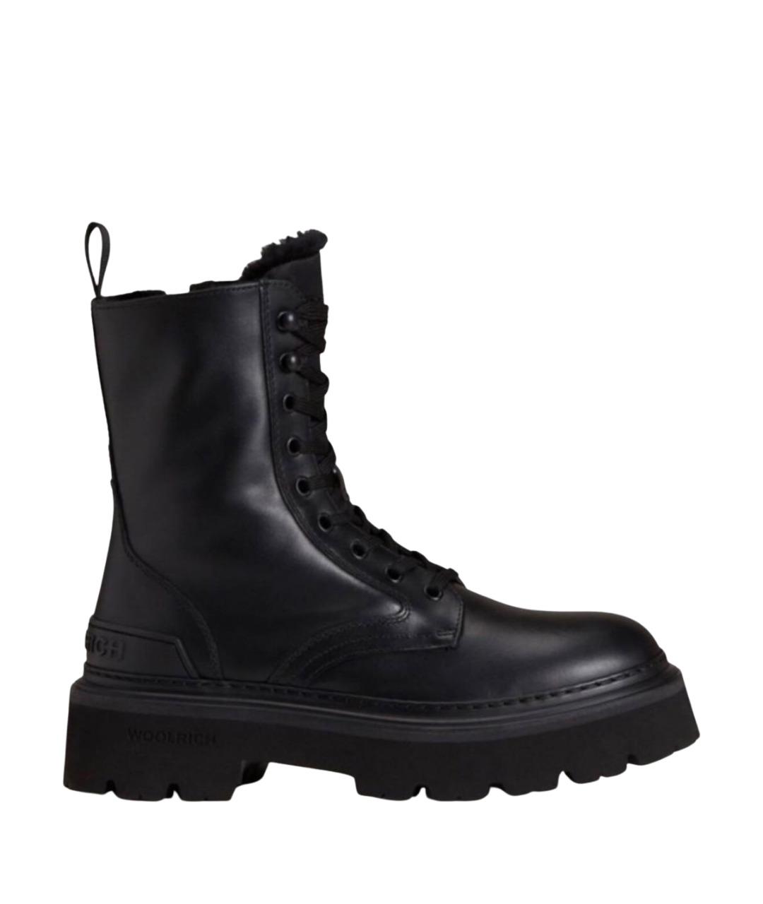 WOOLRICH Черные кожаные ботинки, фото 1