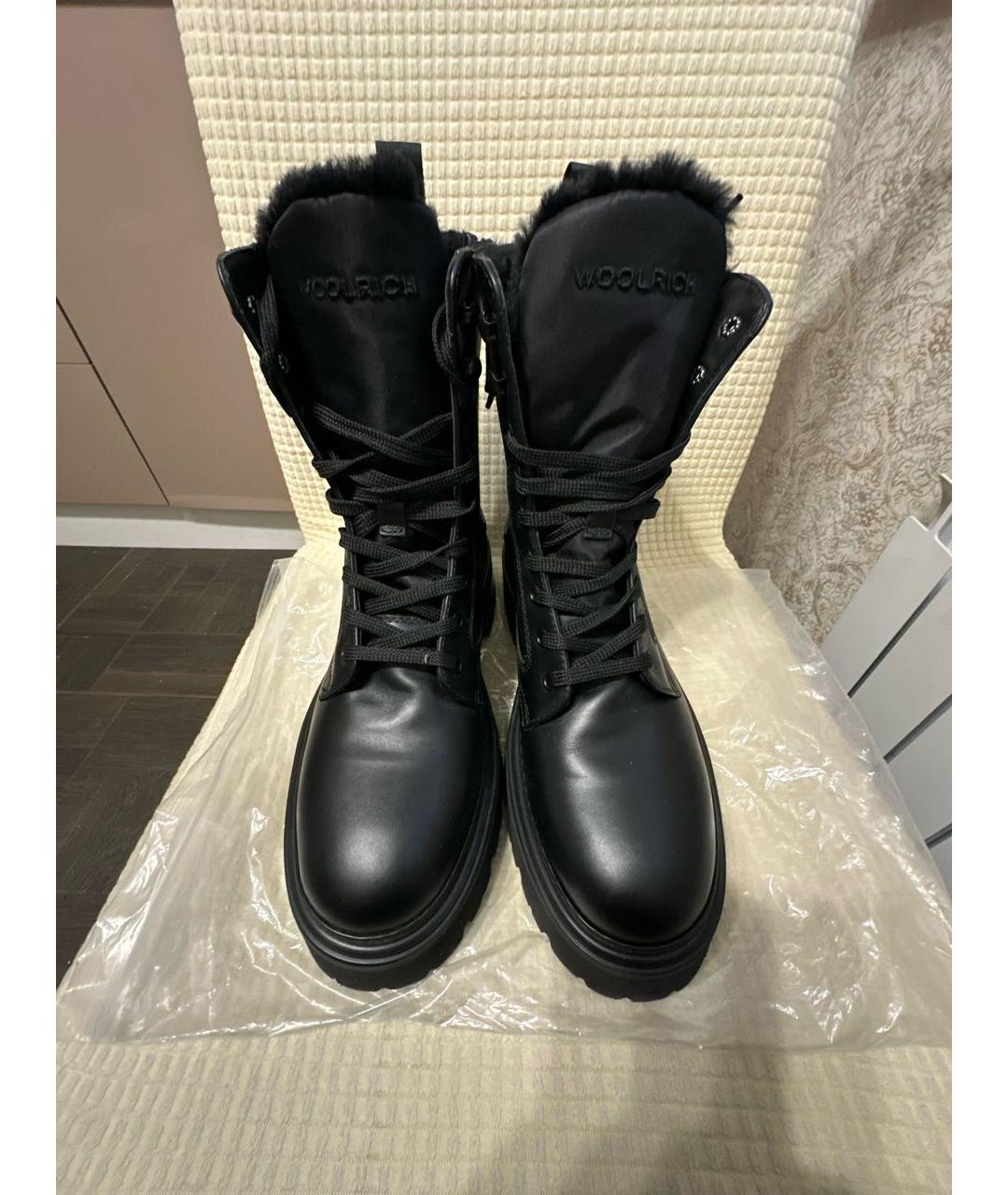 WOOLRICH Черные кожаные ботинки, фото 2