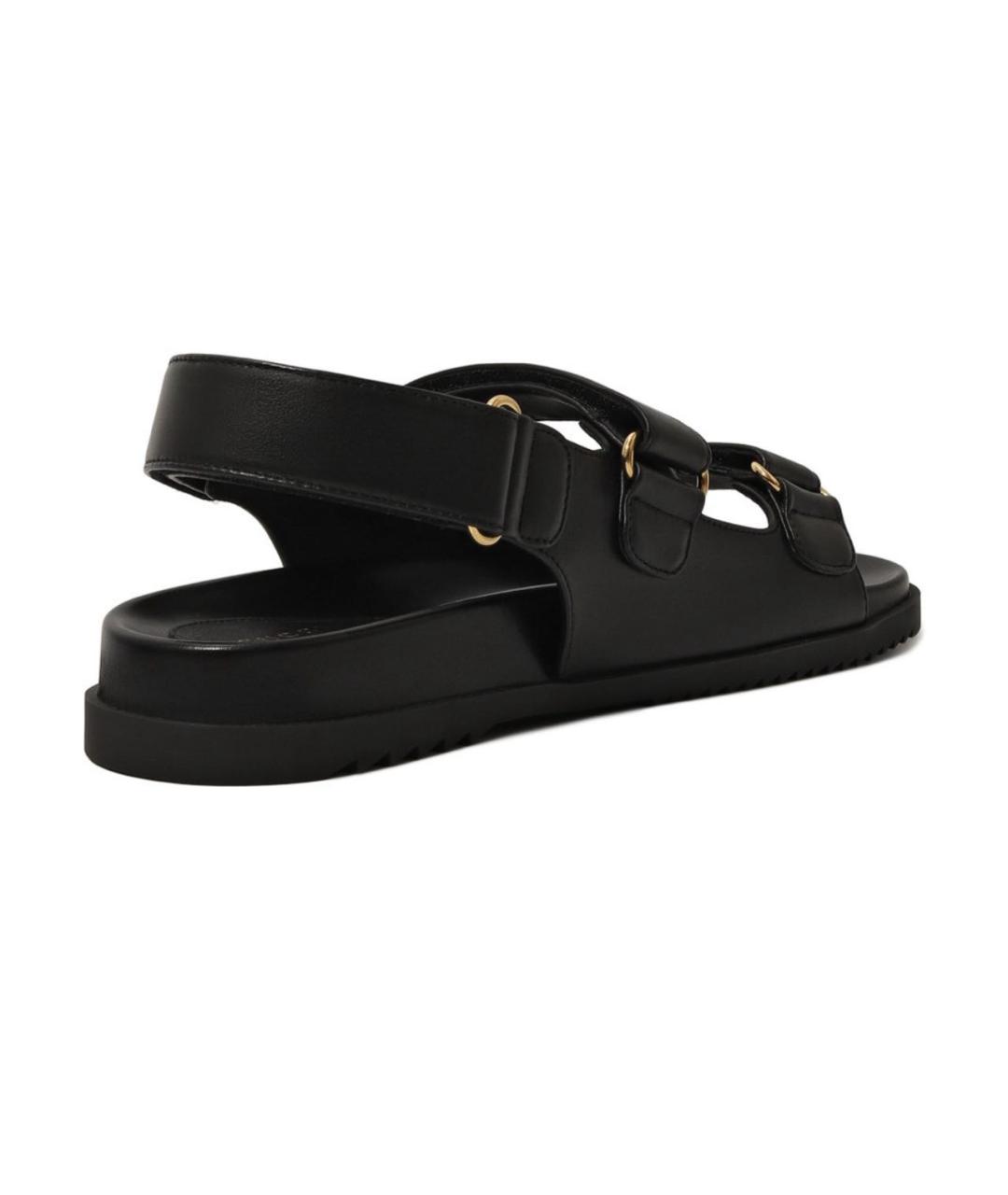 GUCCI Черные кожаные сандалии, фото 4