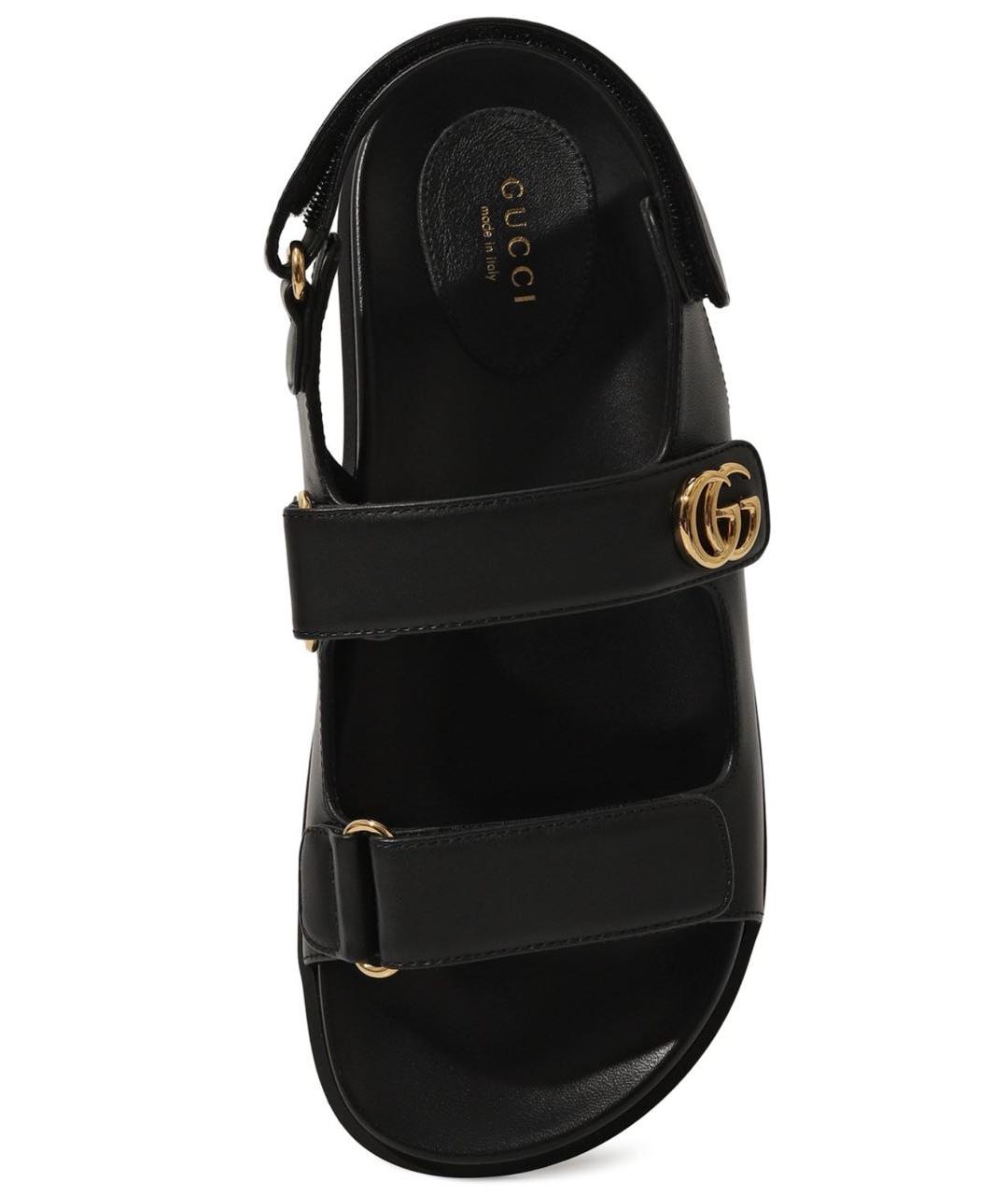 GUCCI Черные кожаные сандалии, фото 5