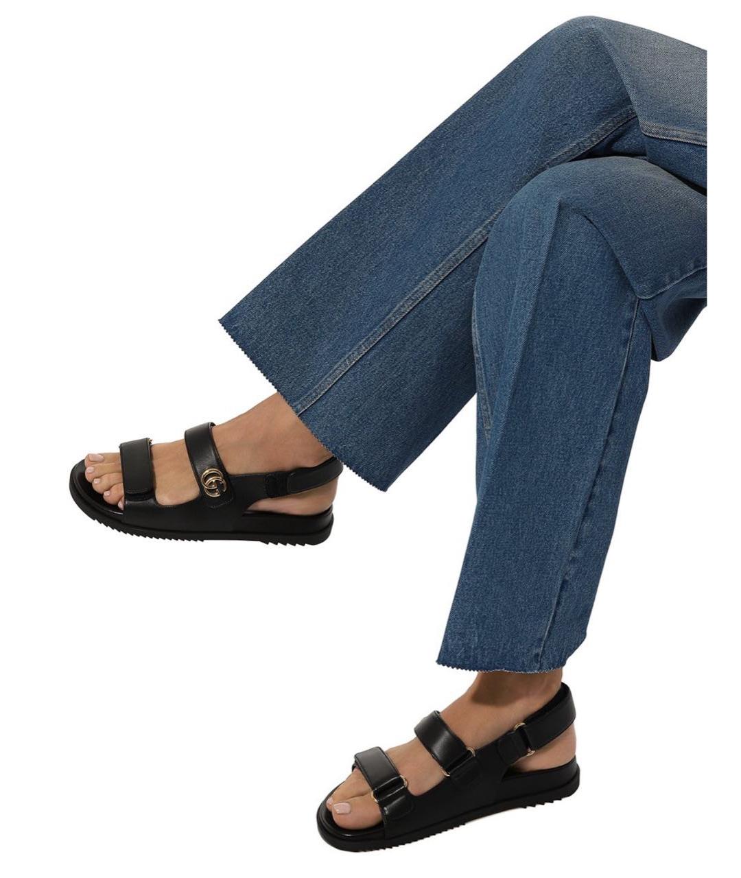 GUCCI Черные кожаные сандалии, фото 6