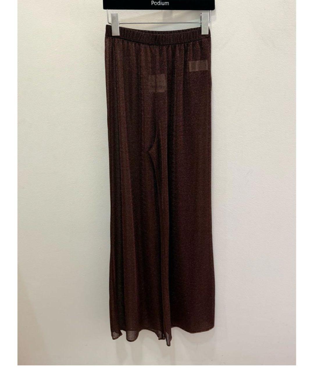 OSEREE Коричневые полиамидовые прямые брюки, фото 4