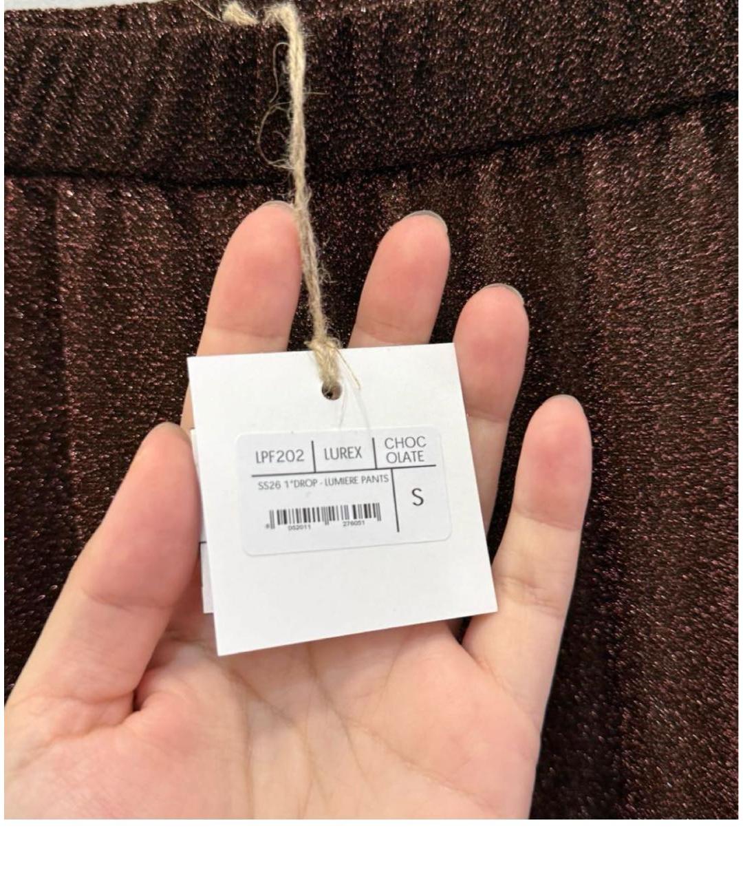 OSEREE Коричневые полиамидовые прямые брюки, фото 3
