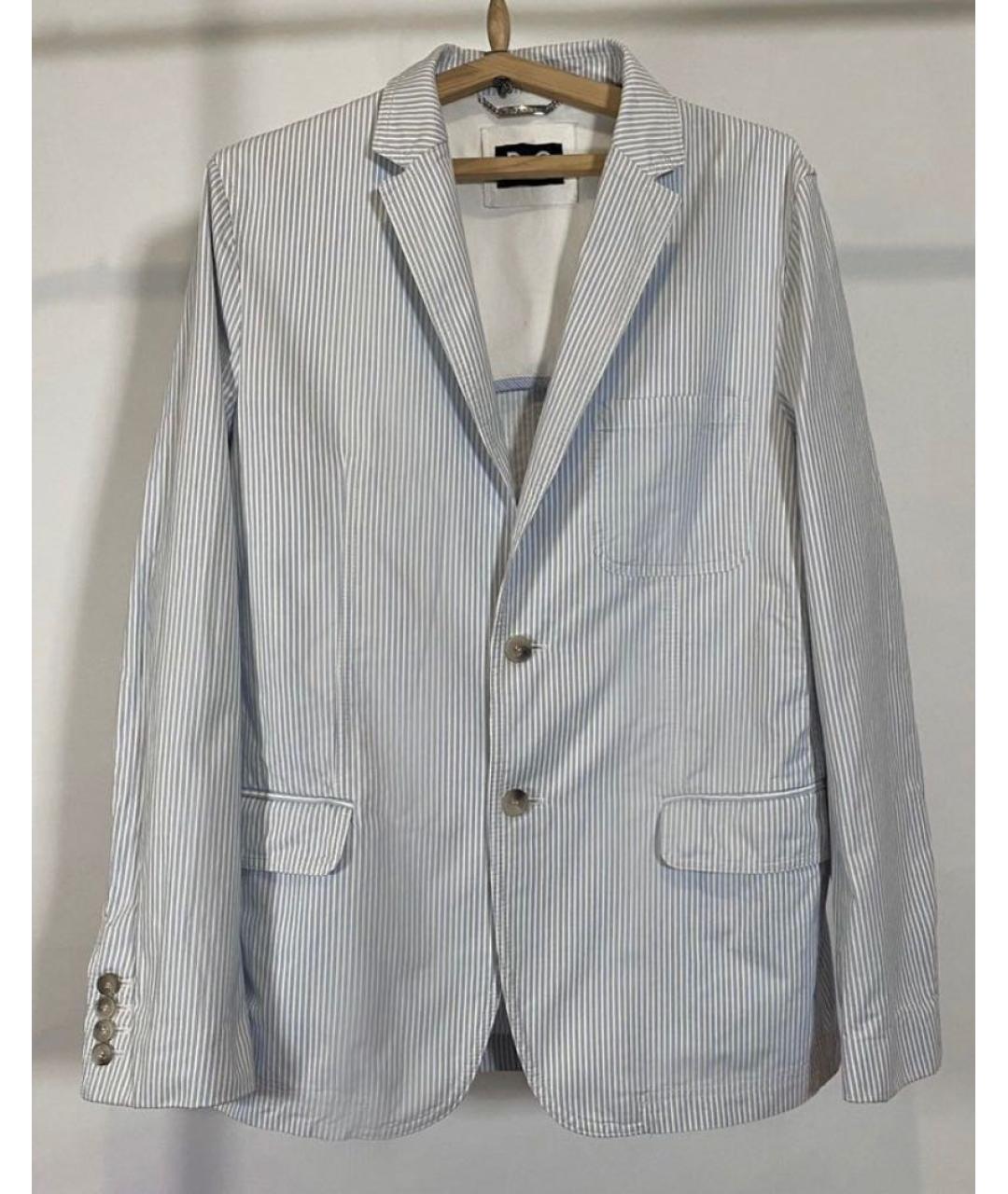 DOLCE&GABBANA Голубой хлопковый пиджак, фото 6