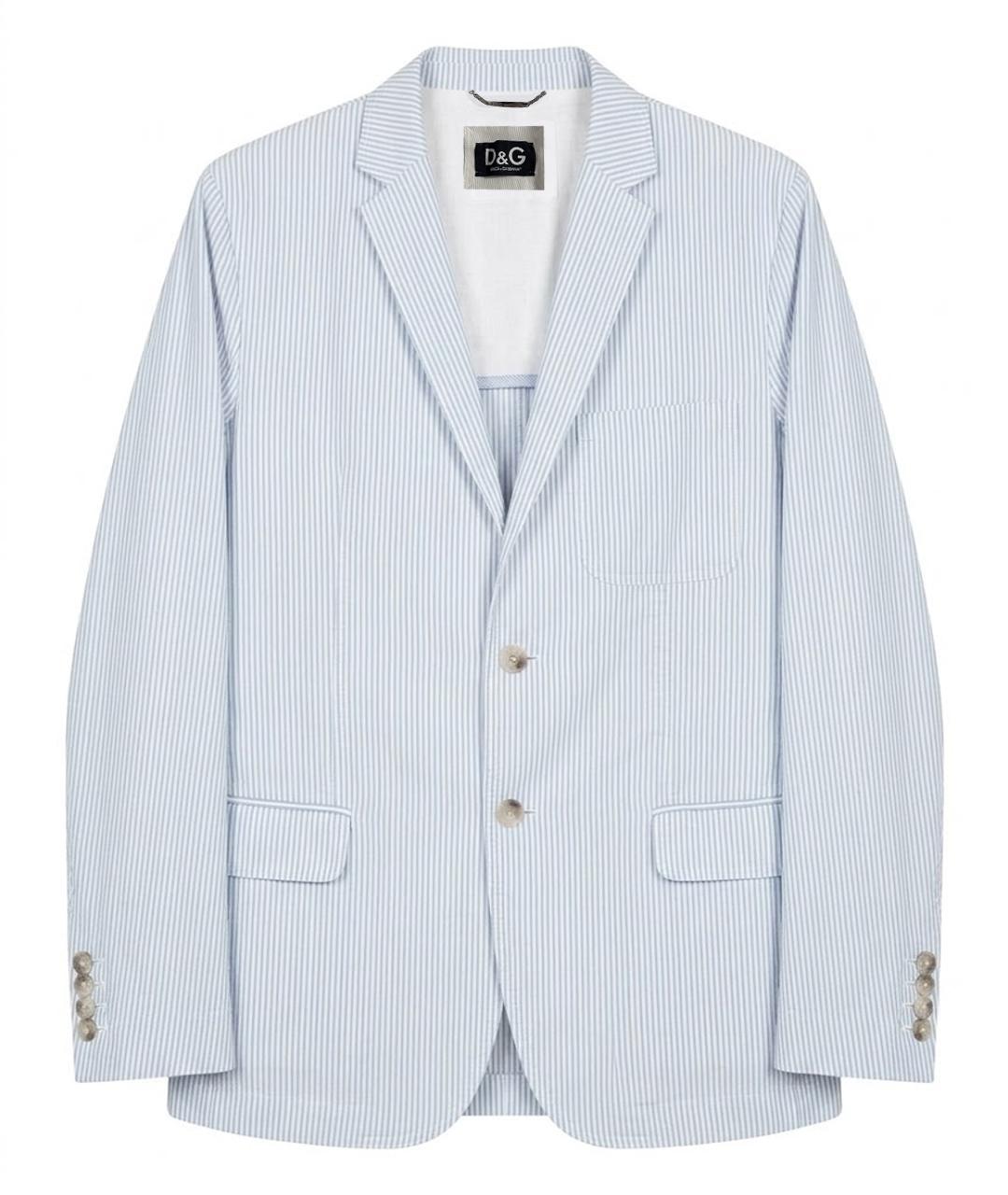 DOLCE&GABBANA Голубой хлопковый пиджак, фото 1