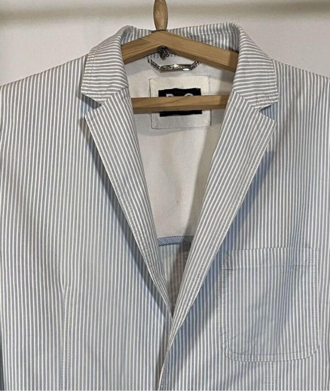 DOLCE&GABBANA Голубой хлопковый пиджак, фото 3