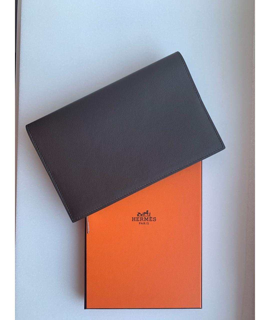 HERMES Коричневый кожаный кошелек, фото 3