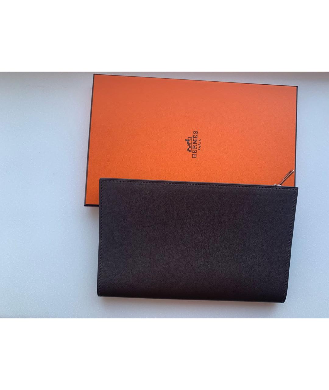 HERMES Коричневый кожаный кошелек, фото 2